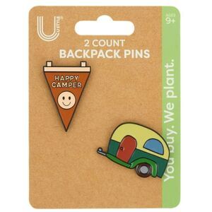 U Style Backpack Pins, Multicolor Trailer/Happy Camper Theme, Set of 2